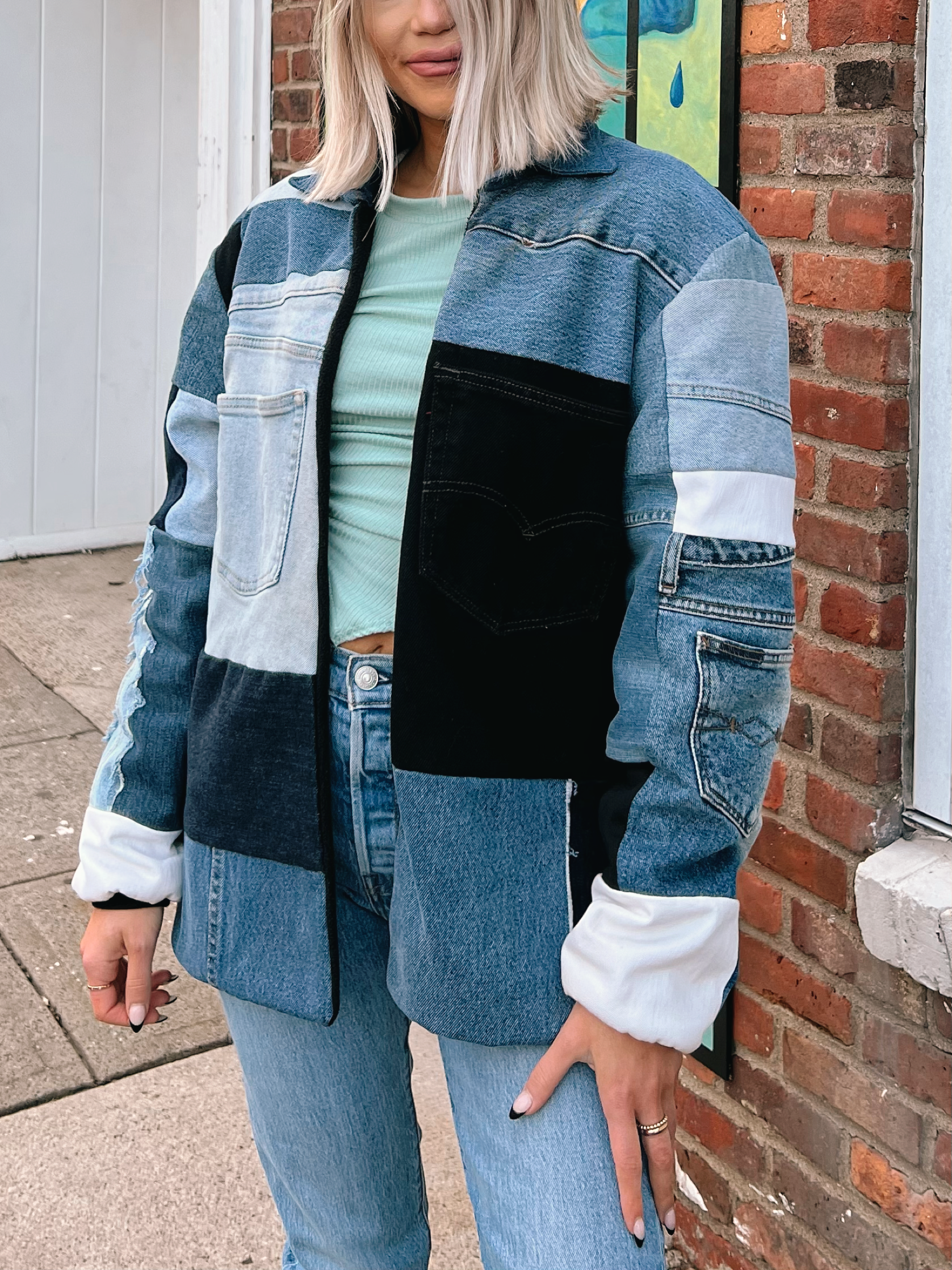 【ALANUi】MIX patchwork denim jacket Patchwork Denim Jacket – Wishlist by AM