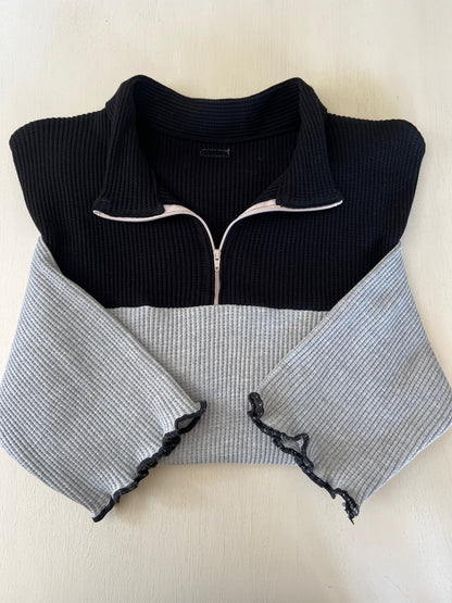 Waffle Knit Quarter Zip