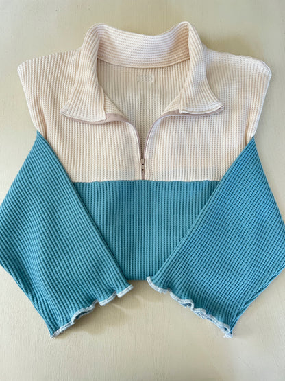 Waffle Knit Quarter Zip