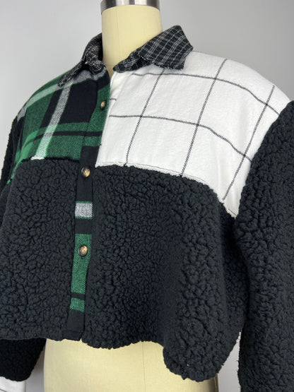 Sherpa Combo Cropped Button Down