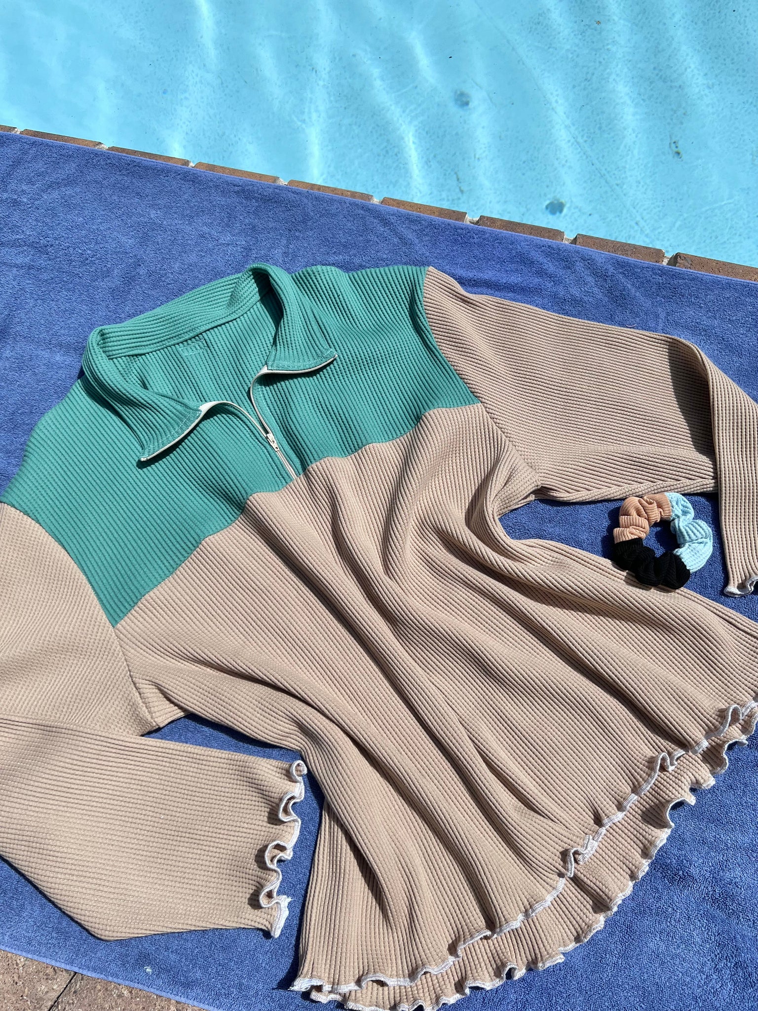Waffle Knit Quarter Zip